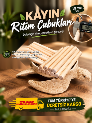 Ritim Çubuğu 60 Çift (120 Adet) (18 Mm 25 Cm Uzunluk)